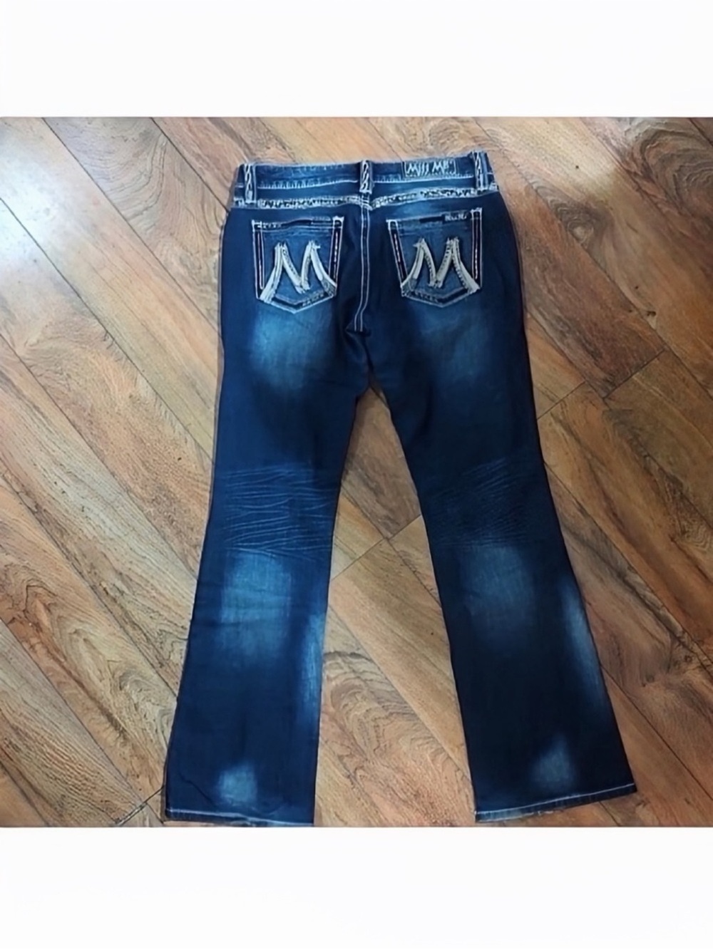 Gorgeous Y2K Miss Me Boot “M” Series Jeans With Embellished Pockets 34” Inseam